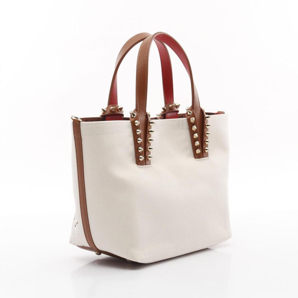 Christian Louboutin CABATA Multicolor Bag Ivory Graffiti Tote White Brown